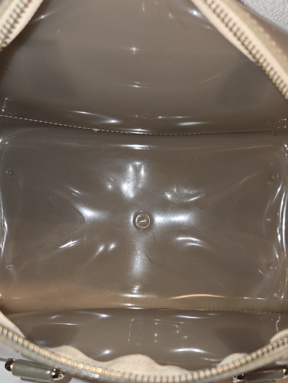 Furla Glossy Neutral Dome Satchel in Light Beige - Picture 6 of 13